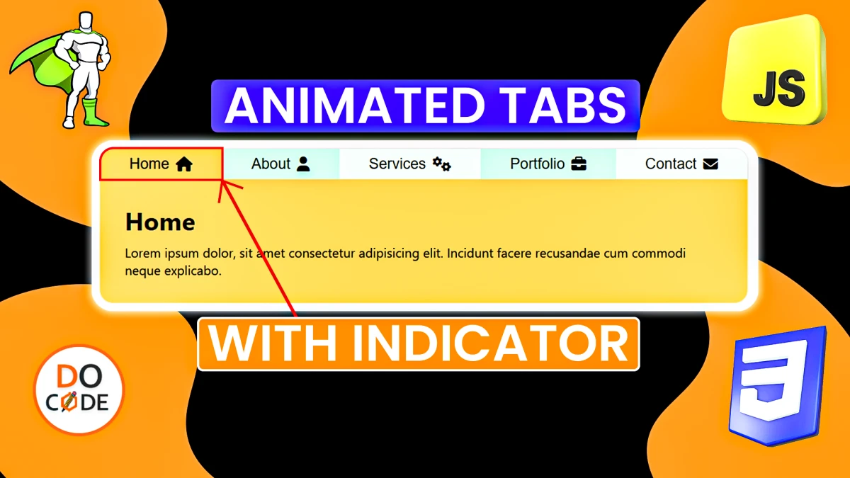 🎯How to Create Animated Tabs with indicator by using javascript and GSAP: A Step-by-Step Guide